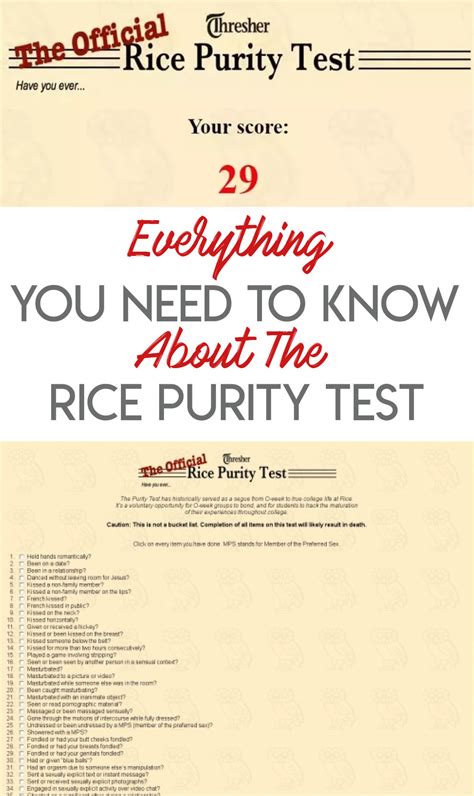 The Truth Behind the Rice Purity Test: Everything You Need to .